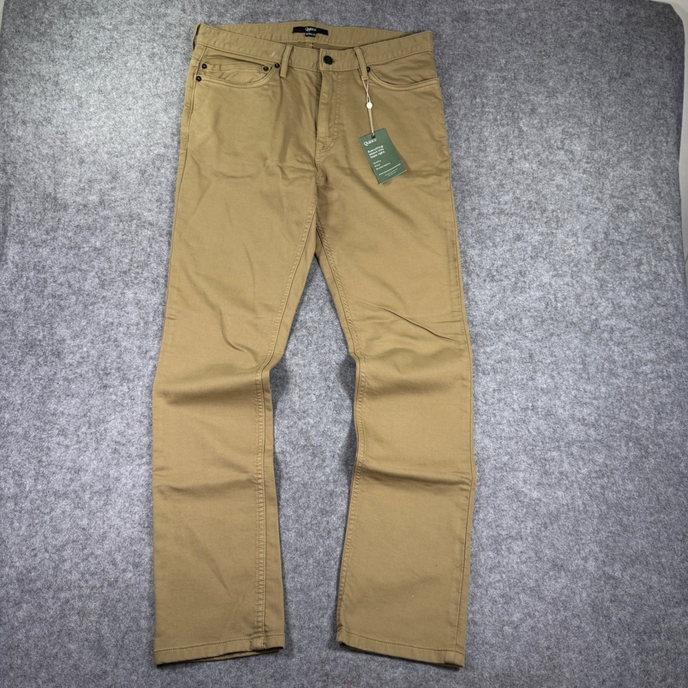 NEW Quince Traveler 5 Pocket Pant Mens 30x32 Khaki Tan Stretch Cotton Chino NWT